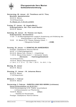 Pfarrgemeinde Herz Marien Gottesdienstordnung