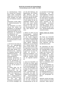 Bericht des Vorstandes der Kreissportjugend