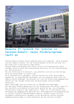 Neueste IT-Technik für Schulen in Sachsen-Anhalt