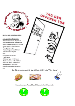 EIN TAG ZUM REINSCHNUPPERN Auszug aus dem Programm