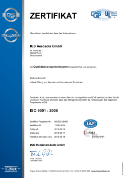 Zertifikat DIN EN 9001