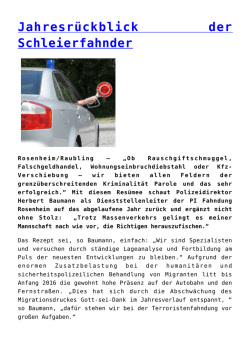 Jahresr&uuml;ckblick der Schleierfahnder