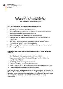 Hauswart mit B&uuml;rot&auml;tigkeit