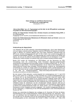 Drucksachen allgemein - Nieders&auml;chsischer Landtag