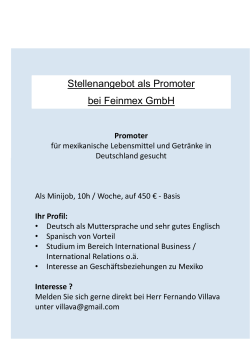 Stellenangebot bei Feinmex GmbH
