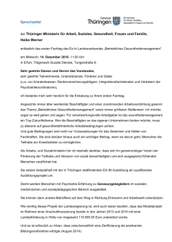Referat Thüringer Ministerin für Arbeit - EX
