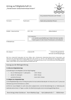 Mitgliedsantrag - Förderverein Soleschwimmbad Artern