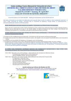 JOURN&Eacute;E DE L`ORIENTATION ET DES M&Eacute;TIERS DU DROIT TAG