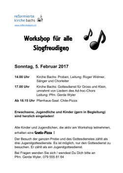 Gospel Workshop 7.2.2016 - ref-kirche