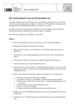 DIE ZEHN GEBOTE DER GUTEN KORREKTUR