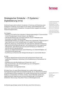 Strategischer Einkäufer – IT-Systeme / Digitalisierung (m/w)