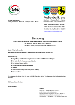 Einladung Kreistag 2017 - Volleyballkreis Bochum