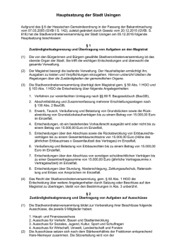 Hauptsatzung der Stadt Usingen