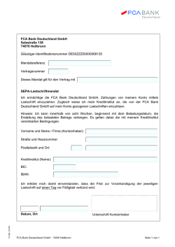 FCA Bank Deutschland GmbH Salzstraße 138 74076