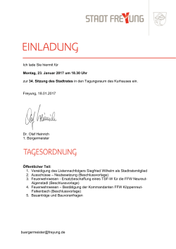 Ich lade Sie hiermit f&uuml;r Montag, 23