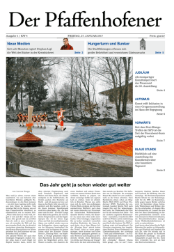 Das Jahr geht ja schon wieder gut weiter
