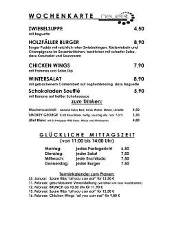 Die Wochenkarte zum