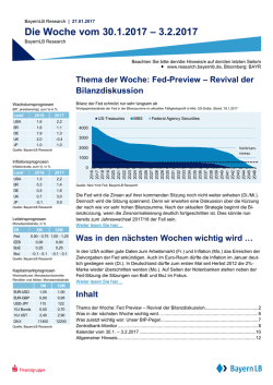 Die Woche vom 23.1.2017 &ndash; 27.1.2017