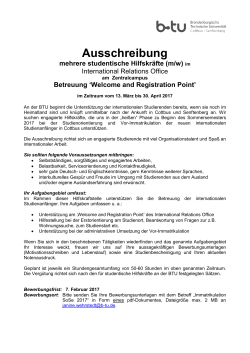 Ausschreibung - WWW-Docs for B-TU