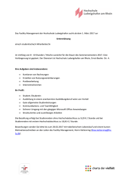 Hiwi Facility Management - Hochschule Ludwigshafen