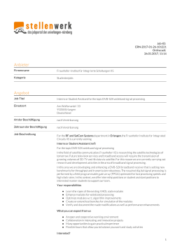Interns or Student Assistant for the topic DVB