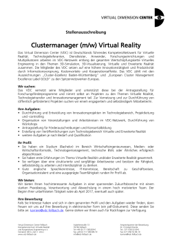 Clustermanager (m/w) Virtual Reality