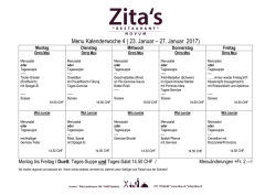 Menu Kalenderwoche 4 ( 23. Januar – 27. Januar 2017)