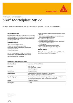 Sika M&ouml;rtelplast MP 22