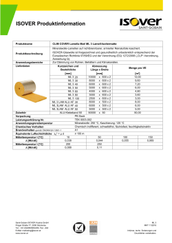 ISOVER Produktinformation - Datenbl&auml;tter 2014