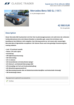 Mercedes-Benz 560 SL (1987) 42 900 EUR