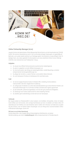 Online Partnership Manager (m/w)