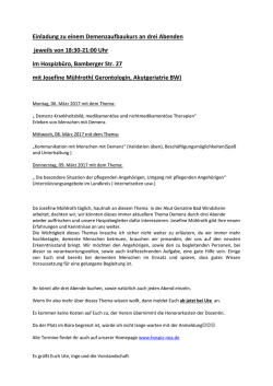 Demenzaufbaukurs Hospizbegleiter (Drei Abende)