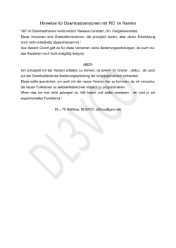 Hinweis f&uuml;r RC-Versionen
