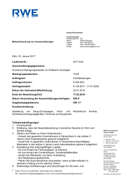 Ausschreibung anzeigen