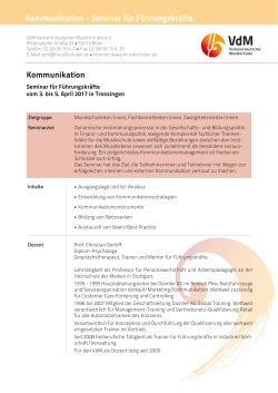 Kommunikation Kommunikation - Seminar für Führungskräfte