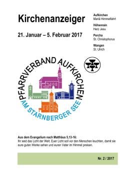 Kirchenanzeiger - Pfarrgemeinde Aufkirchen