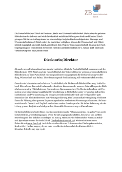 Direktorin/Direktor - Zentralbibliothek Z&uuml;rich