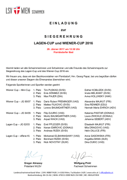 EINLADUNG zur SIEGEREHRUNG LAGEN-CUP und WIENER