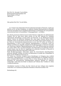 Herr Prof. Dr. Alexander Van der Bellen