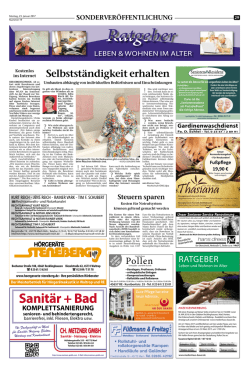 Im Alter die Selbstst&auml;ndigkeit erhalten