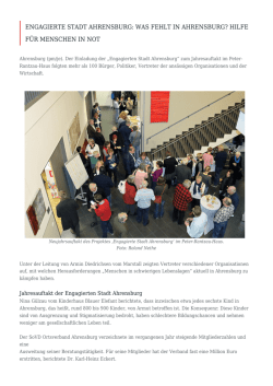 Engagierte Stadt Ahrensburg: Was fehlt in