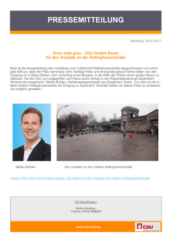 Gr&uuml;n statt Grau - CDU fordert Baum f&uuml;r den Vorplatz an der