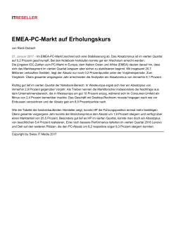 EMEA-PC-Markt auf Erholungskurs