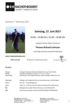 Stockwurf – Workshop 2017 Samstag, 17. Juni 2017
