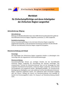 Merkblatt für Zivilschutzpflichtige und deren