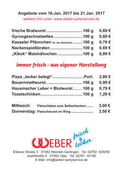 immer frisch - aus eigener Herstellung