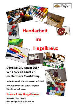 Handarbeit im Hagelkreuz