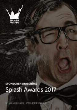 Sponsoren-Broschüre - Splash Awards 2017