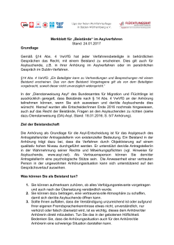 Merkblatt für „Beistände“ im Asylverfahren Stand: 24.01.2017