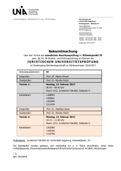 Schwerpunktbereich IV - Universität Augsburg